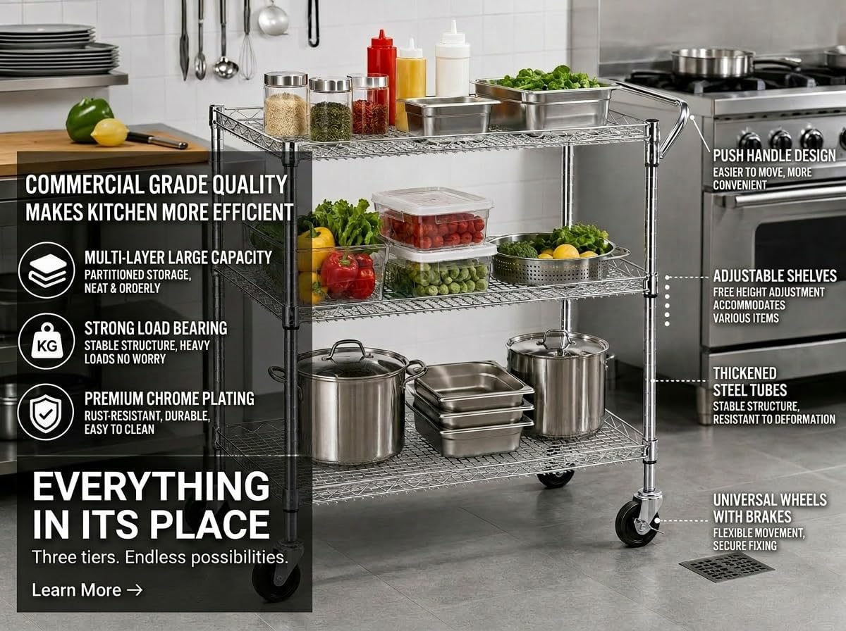 Heavy Duty Rolling Utility Kit - Commercial Kitchen And Bar review and price
